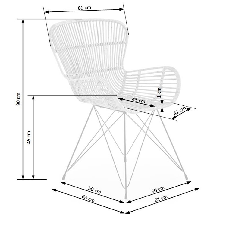 Krzesło Balido z czarnego rattanu  - zdjęcie 2