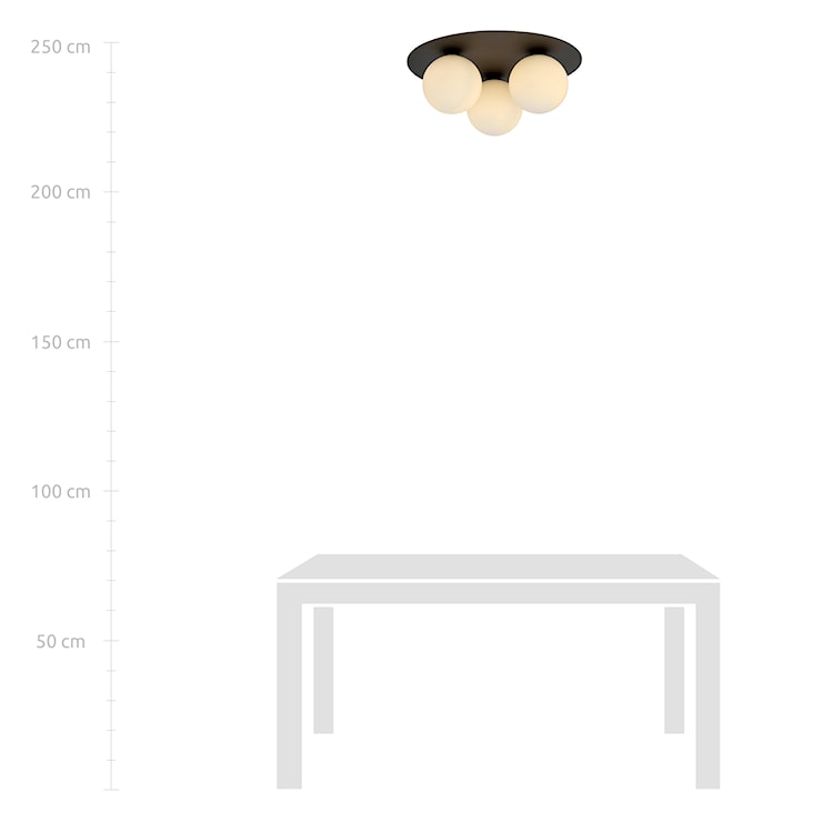 Lampa sufitowa Sorium x3 czarno-biała  - zdjęcie 8