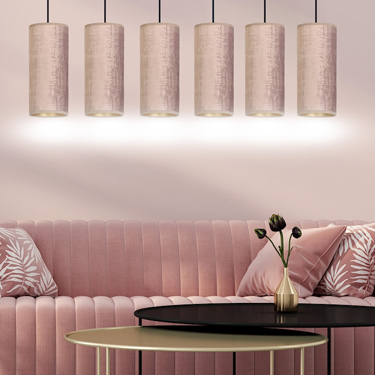 Lampa wisząca Bonett x6 95 cm różowa  - zdjęcie 2
