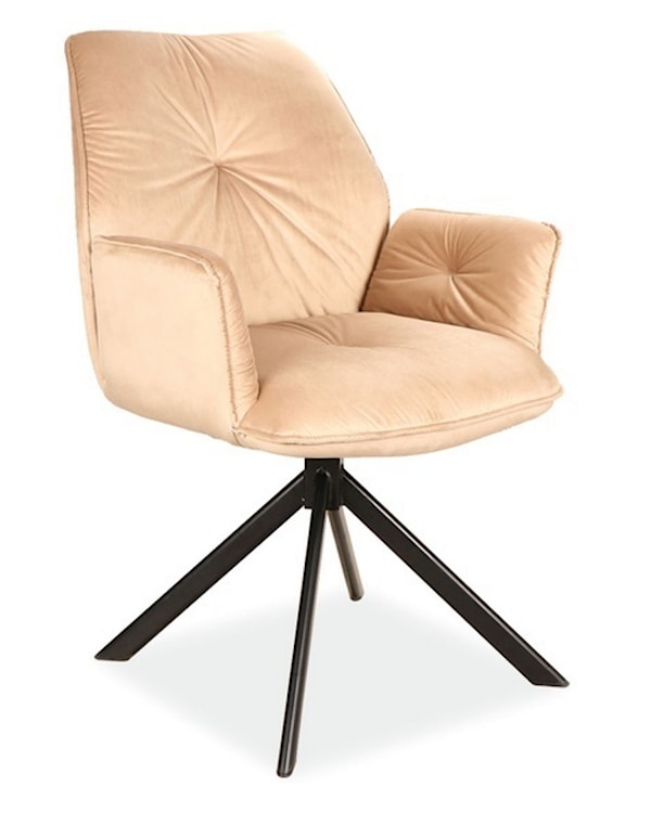 Krzesło tapicerowane Flasson z podłokietnikami beżowy velvet