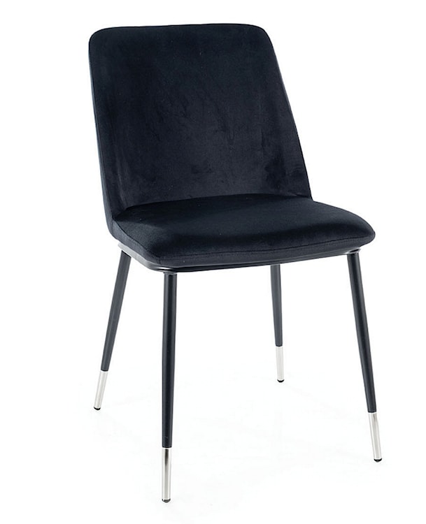 Krzesło tapicerowane Sionior czarny velvet/ chromowane detale