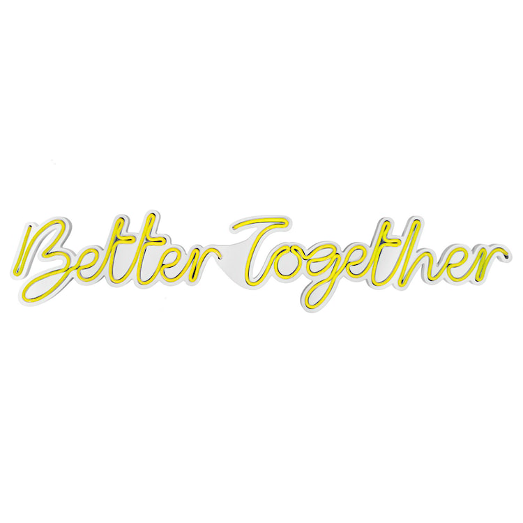 Neon na ścianę Letely z napisem Better Together żółty 