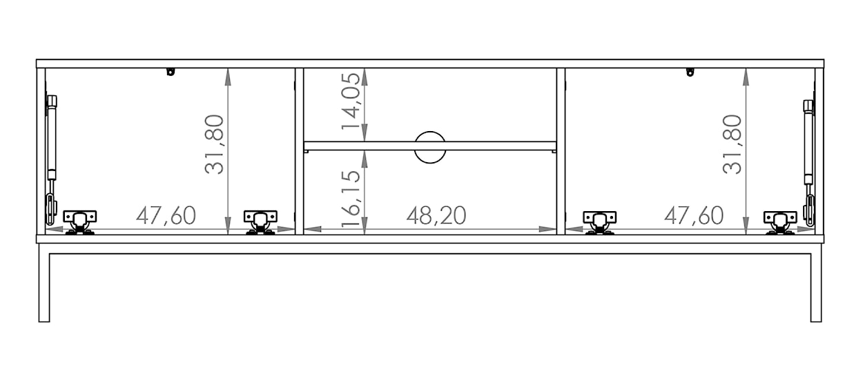 Szafka RTV Perila 150 cm czarna  - zdjęcie 7