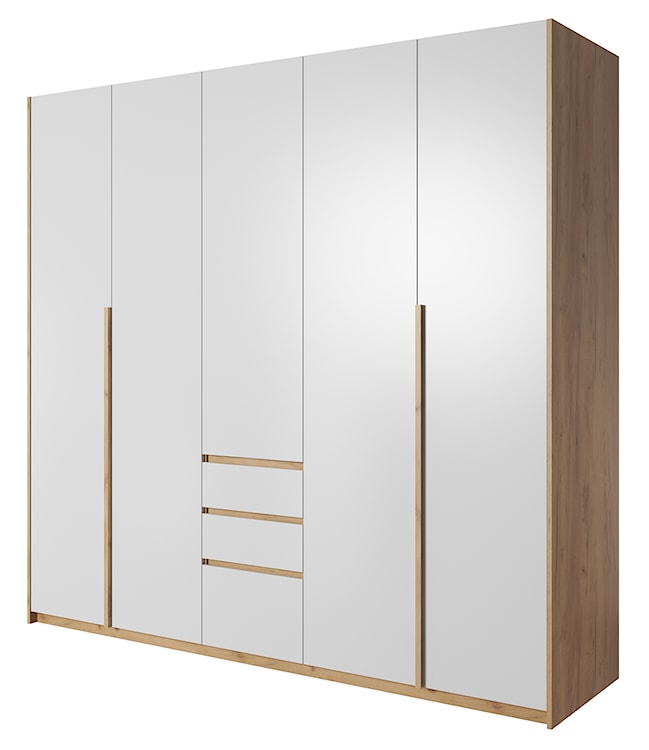 Szafa Grejs 230 cm harmonijkowa dąb craft złoty / biała 
