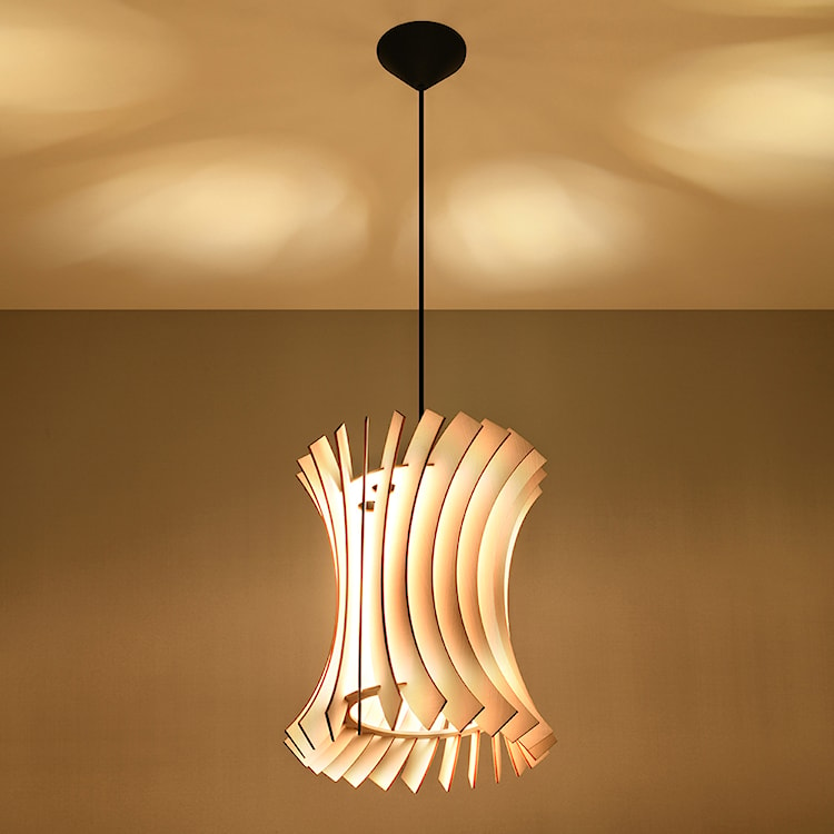 Lampa wisząca Ornesi drewniana średnica 30 cm  - zdjęcie 3