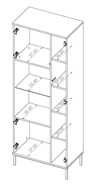 Witryna dwudrzwiowa Perila 70 cm hikora   - zdjęcie 8