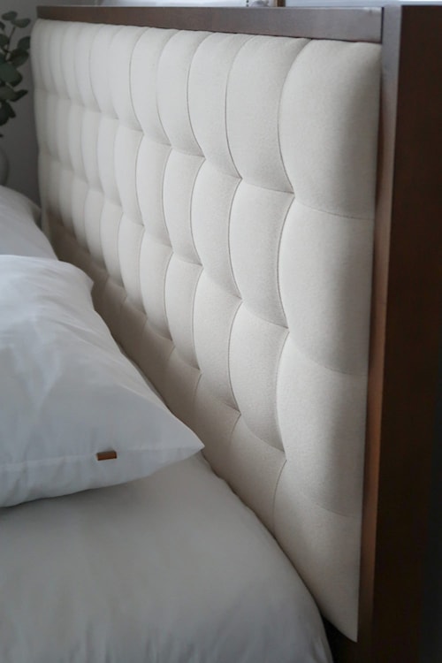 Łóżko Viggo orzech z beżowym zagłówkiem  - zdjęcie 4