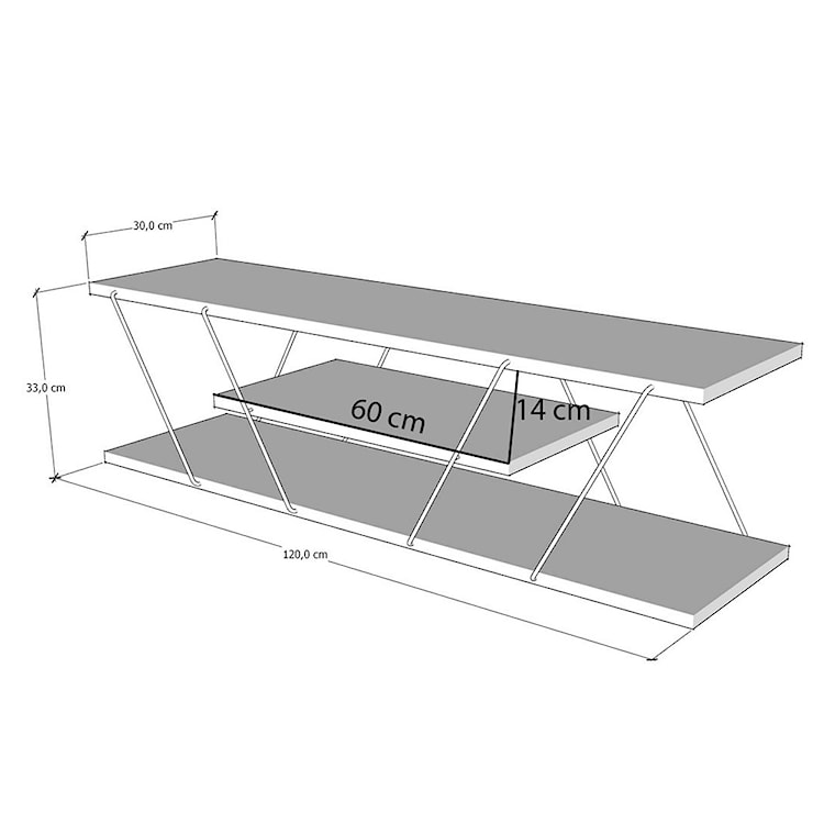 Szafka RTV Ceeza 30x120 cm biała  - zdjęcie 4