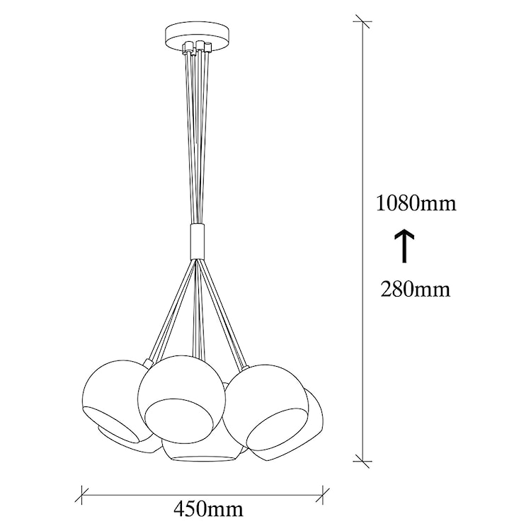 Lampa wisząca Rientaki x5 kule złota  - zdjęcie 10