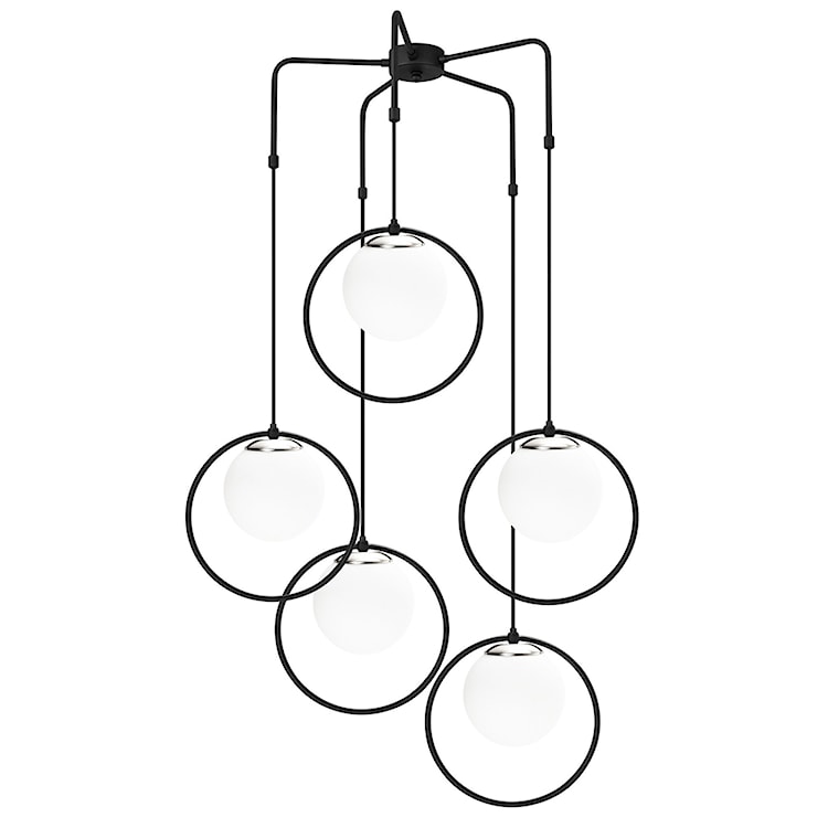 Lampa wisząca Solanum x5 czarno-biała