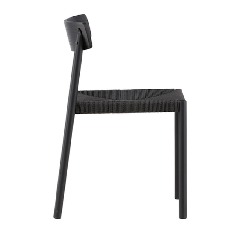 Krzesło drewniane Diarech czarne z plecionym siedziskiem  - zdjęcie 5