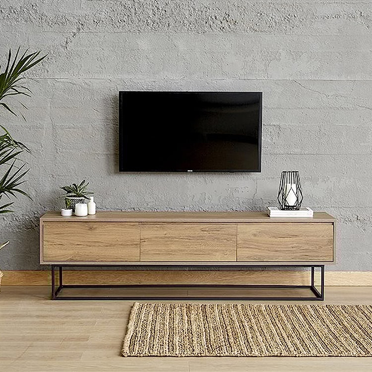 Szafka RTV Pipirima czarny/orzech 180 cm  - zdjęcie 4