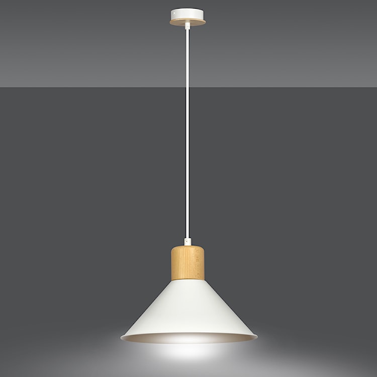 Lampa wisząca Rawn stożek średnica 25 cm biała  - zdjęcie 6
