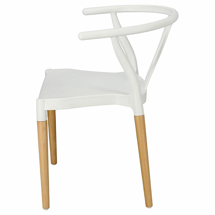 Krzesło z tworzywa Draak białe na drewnianych nogach  - zdjęcie 10