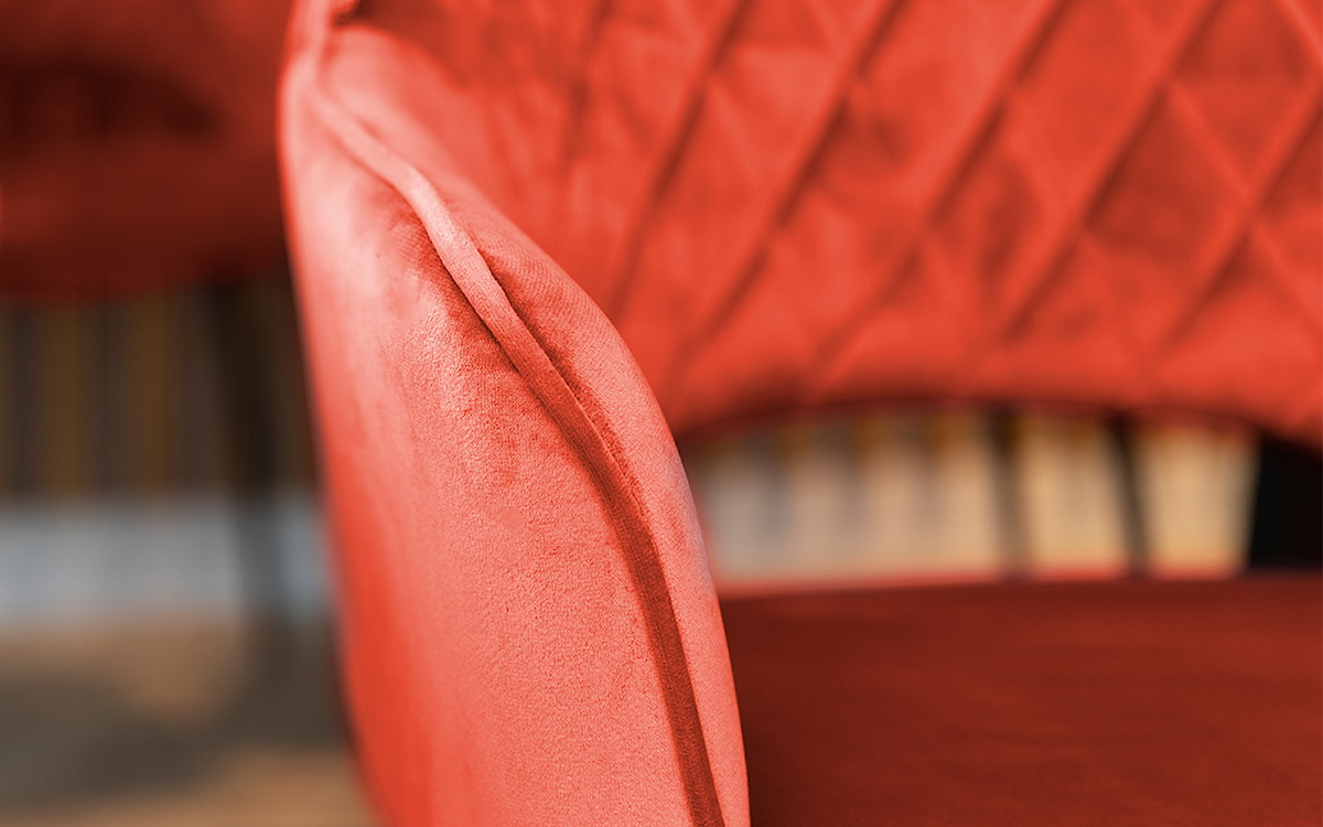 Krzesło tapicerowane z podłokietnikami Meriva pomarańczowe  - zdjęcie 15