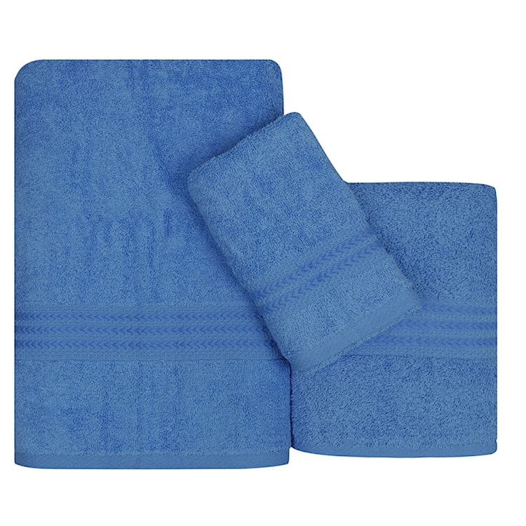 Zestaw trzech ręczników Bainrow niebieski  - zdjęcie 6