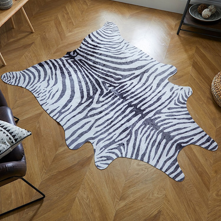 Dywan z motywem zwierzęcym Zebra Print 155x195 cm czarny/biały  - zdjęcie 2