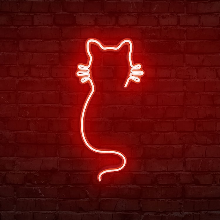 Neon na ścianę Letely w kształcie kota czerwony  - zdjęcie 2