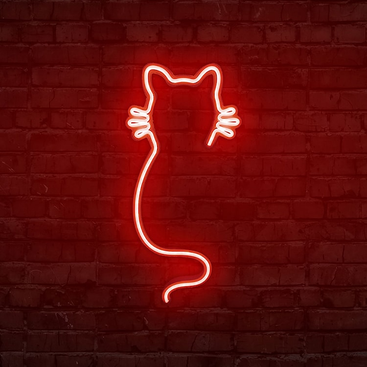 Neon na ścianę Letely w kształcie kota czerwony  - zdjęcie 2