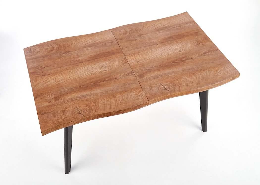 Stół rozkładany Diggory 120-180x90 cm dąb naturalny/czarny  - zdjęcie 8