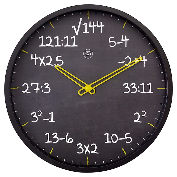 Zegar ścienny Maths 30 cm czarny 