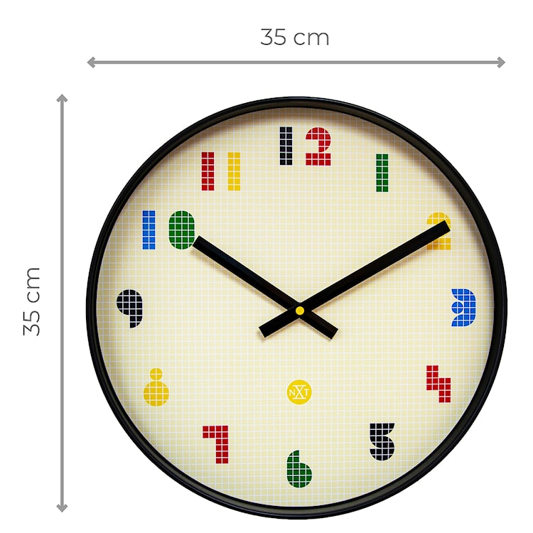 Zegar ścienny Bit 35 cm wielokolorowy  - zdjęcie 8