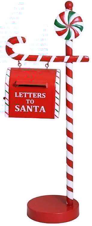 Dekoracja świąteczna Letters to Santa metalowa biało-czerwona