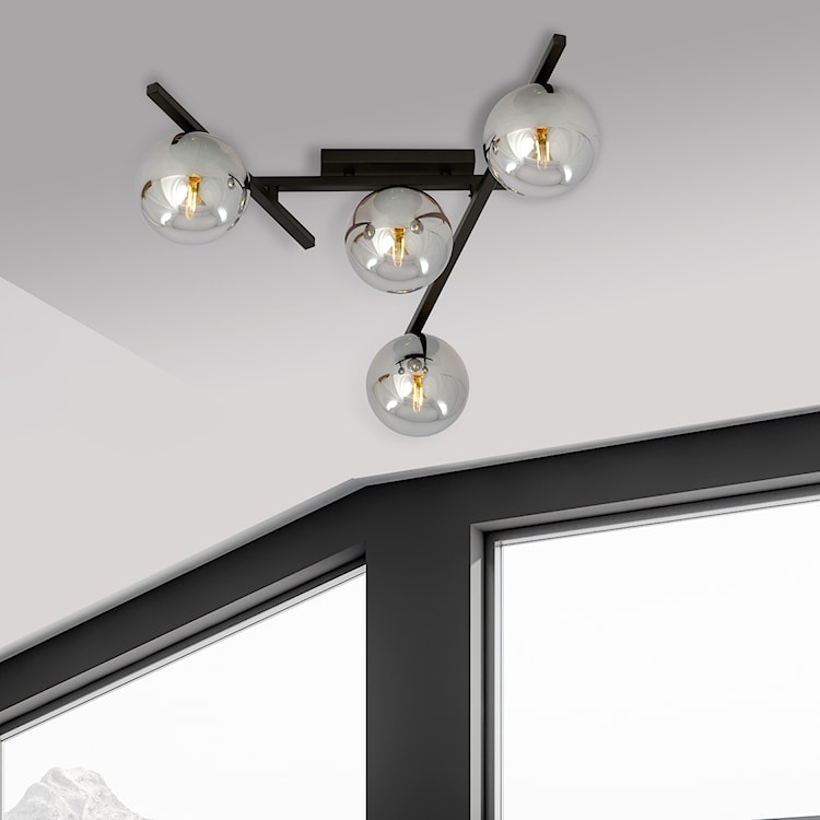 Lampa sufitowa Mohants x4 czarno-grafitowa  - zdjęcie 3