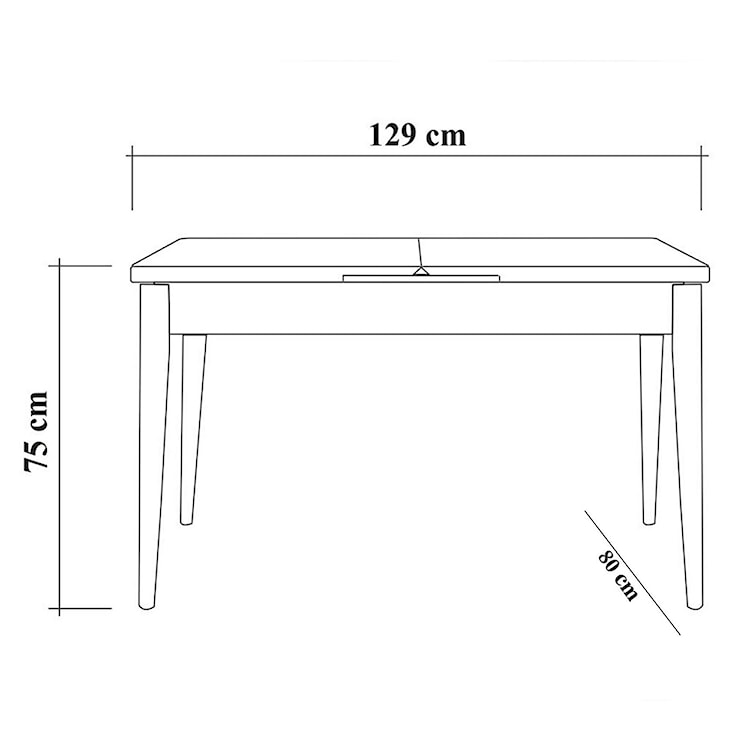 Stół rozkładany Elioused 129-163x80 cm biały  - zdjęcie 5