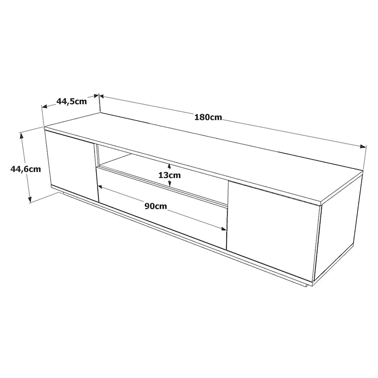 Szafka RTV Siphy 44,5x180 cm biała/sosna atlantycka  - zdjęcie 5