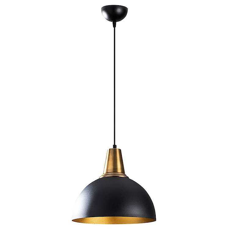 Lampa wisząca Theyro ze złotym trzonkiem średnica 30 cm czarna