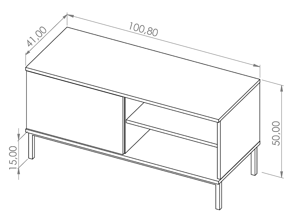 Szafka RTV Perila 100 cm hikora  - zdjęcie 5