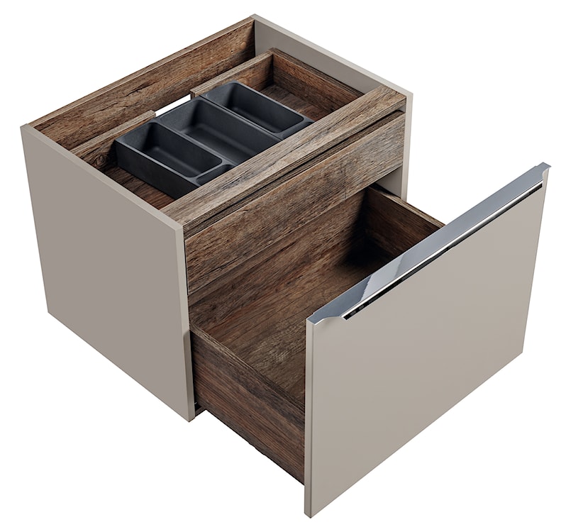 Szafka pod umywalkę Olimmi 60 cm szara/dąb santa   - zdjęcie 8