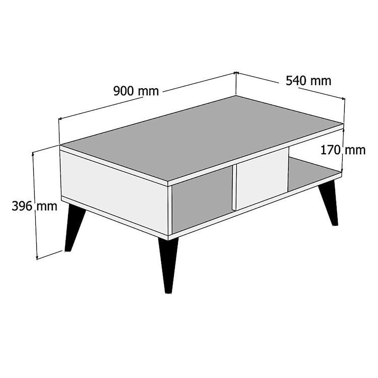 Stolik kawowy nowoczesny Baabara orzech/marmur 90x54 cm  - zdjęcie 5