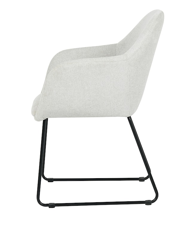 Krzesło tapicerowane z podłokietnikami Mermin beżowe  - zdjęcie 2