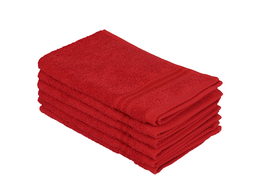 Zestaw sześciu ręczników Bainrow 30/50 cm czerwony 