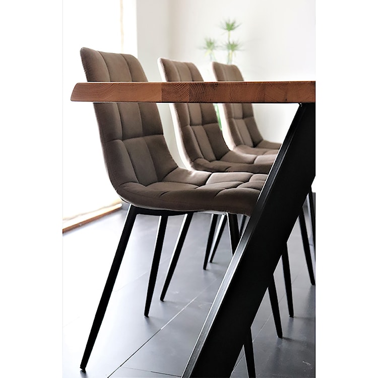 Krzesło tapicerowane Kirme jasnobrązowe  - zdjęcie 4