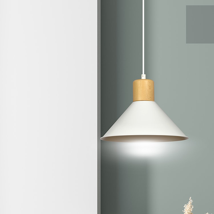 Lampa wisząca Rawn stożek średnica 25 cm biała  - zdjęcie 3