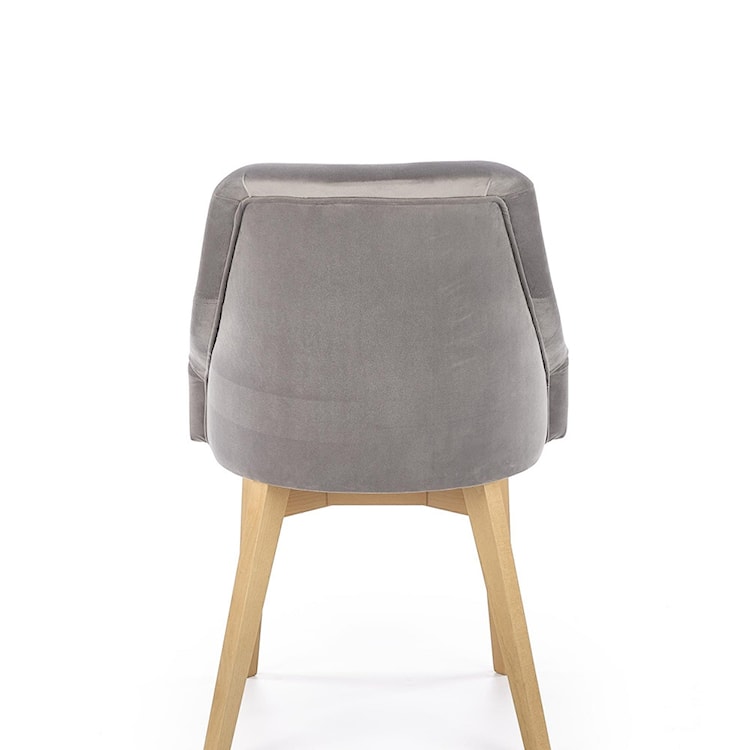 Krzesło tapicerowane Berlas szary velvet - dąb miodowy  - zdjęcie 10