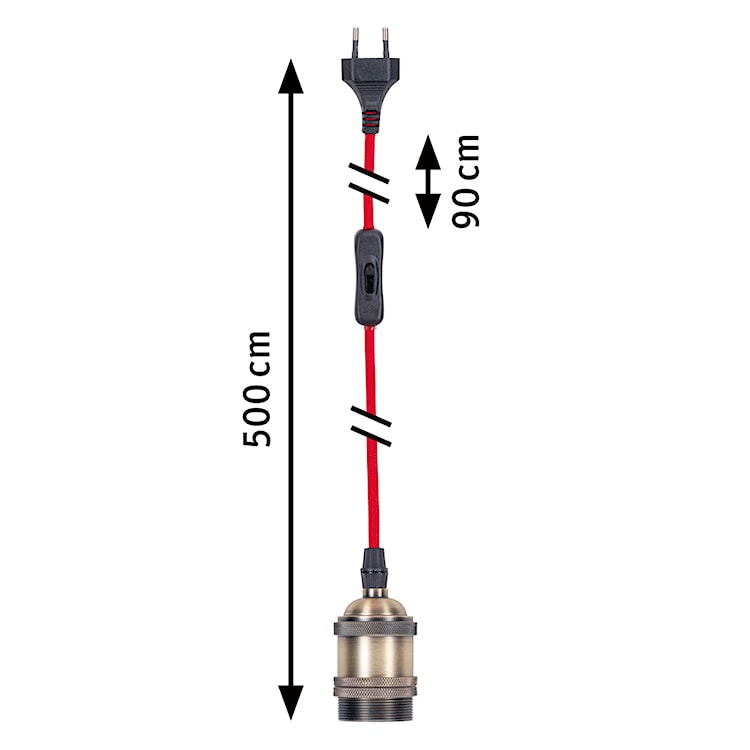 Lampa wisząca Tavaco 5m czerwona  - zdjęcie 9