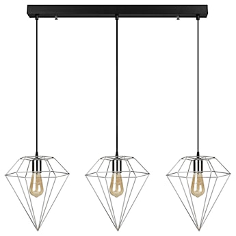 Lampa sufitowa Palmares x3 w kształcie diamentu 134 cm srebrna