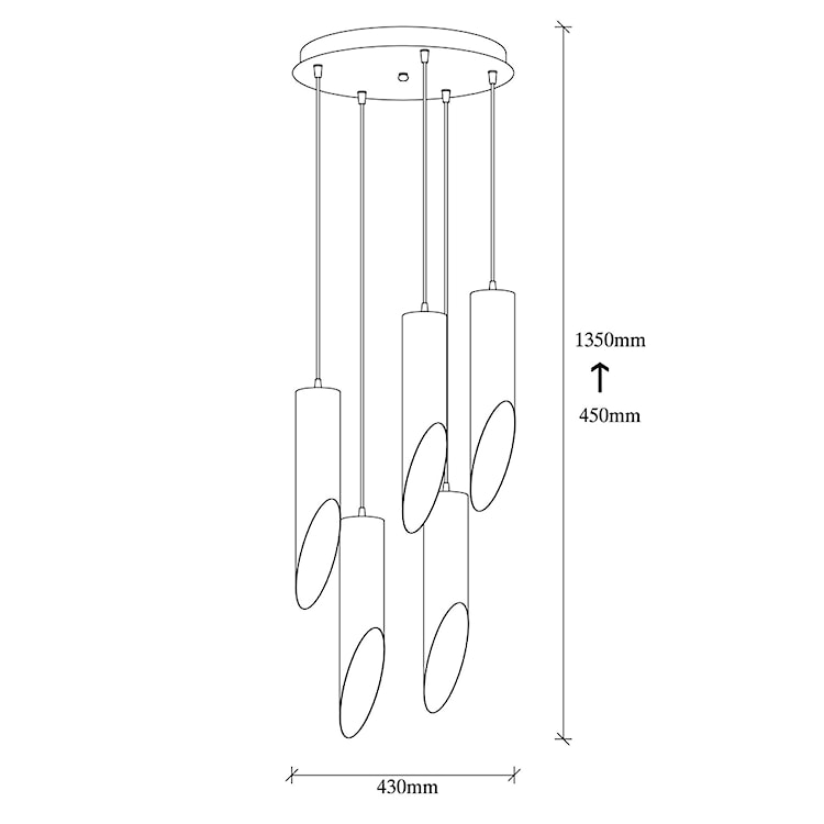 Lampa sufitowa Azariah x5 średnica 8 cm czarna/złota  - zdjęcie 5