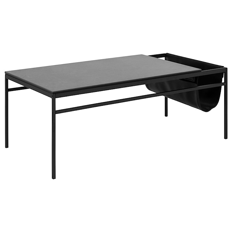 Stolik szklany Margier z gazetnikiem 58x115 cm czarny  - zdjęcie 5