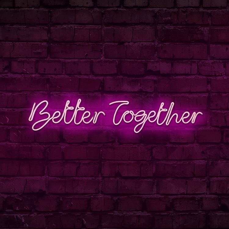 Neon na ścianę Letely z napisem Better Together różowy  - zdjęcie 2