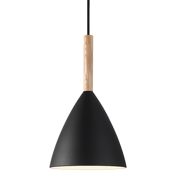 Lampa wisząca Pure średnica 20 cm czarna - ciemne drewno  - zdjęcie 4