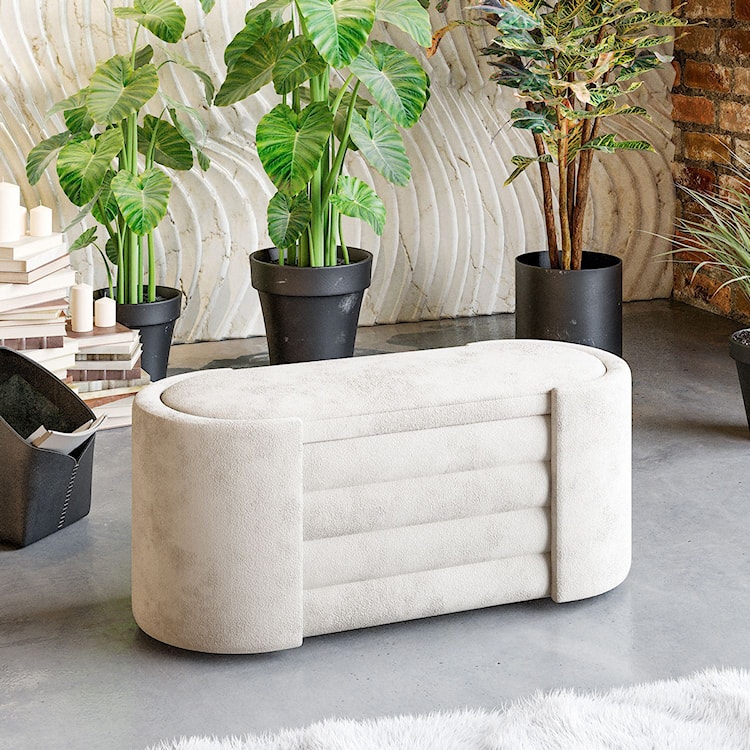 Pufa Biturs 105x42 cm otwierana jasnobeżowa  - zdjęcie 2