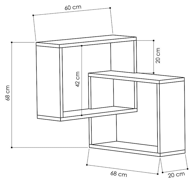 Półka wisząca Catane 68 cm dąb sonoma  - zdjęcie 3