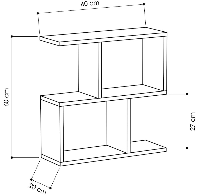 Stolik boczny Homemania z półkami 60 cm brązowy  - zdjęcie 5