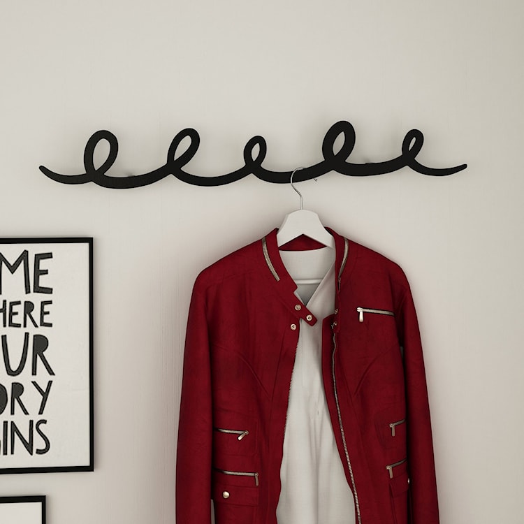 Wieszak ścienny Sing metalowy czarny  - zdjęcie 2