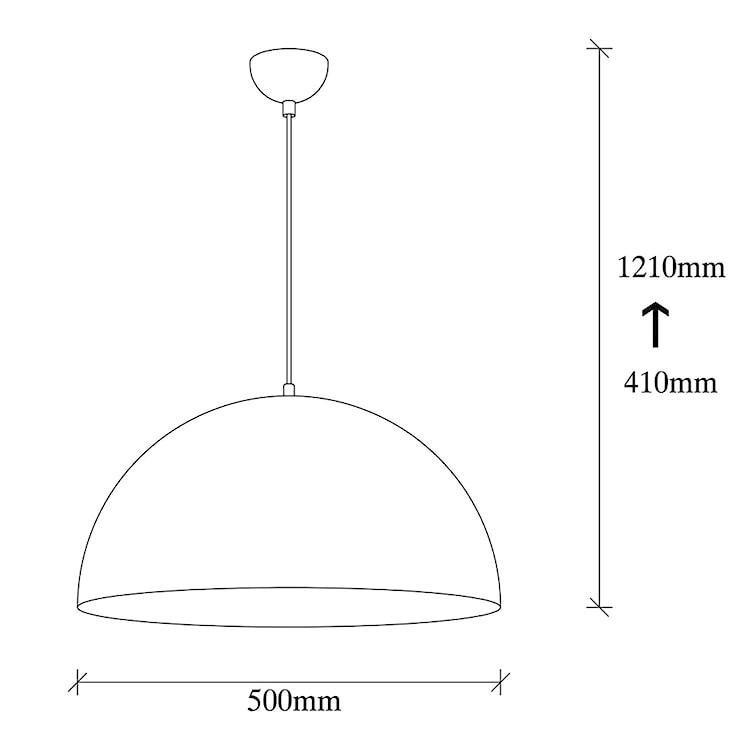 Lampa wisząca Theyro półokrągła średnica 50 cm czarna  - zdjęcie 5